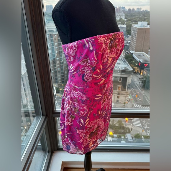 🆕 DRESS THE POPULATION 🧿 NWT Camilla Sequin Floral Strapless Mini Dress - Sz M - Picture 8 of 16